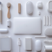 Assorted white tech and personal items