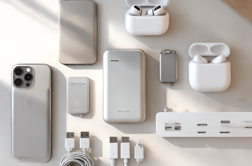 Various tech accessories on a surface