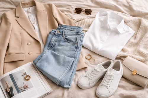 Casual outfit with sneakers and accessories