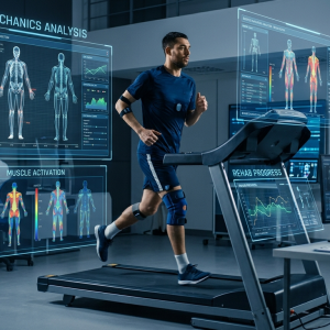 Athlete undergoing rehabilitation training session.