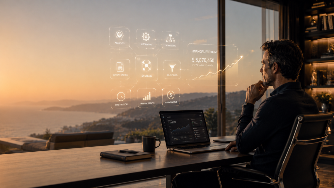 Man working with futuristic financial interface